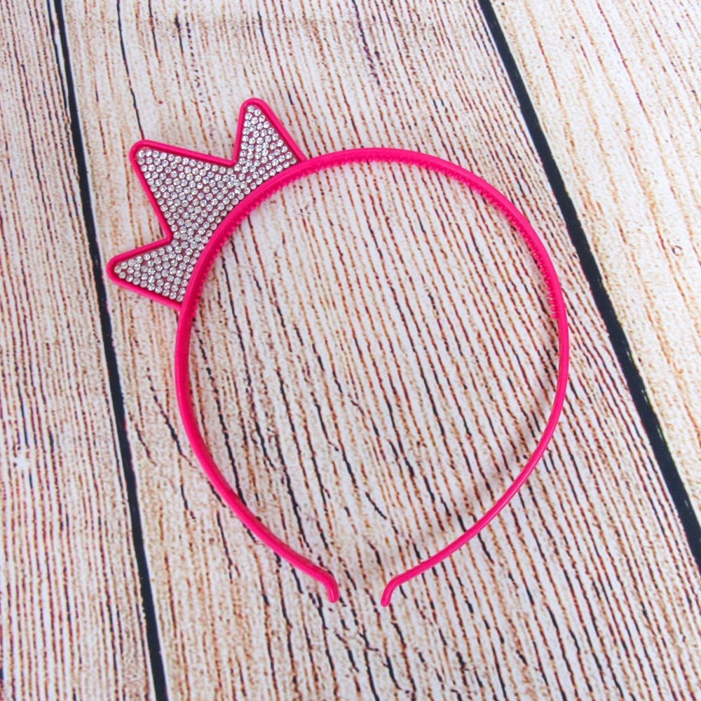 Crown girls Headband Hot Pink